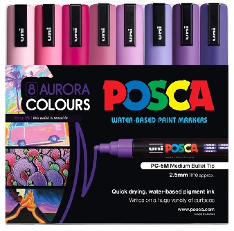 POSCA PC-5M Medium Aurora Set 8 - Click Image to Close